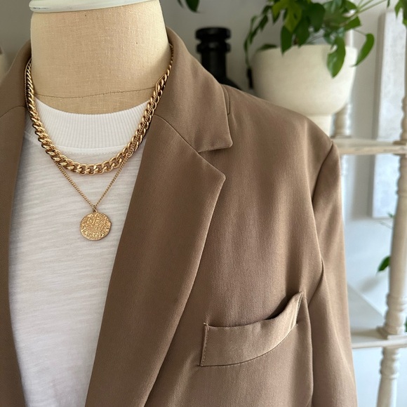 Almina Concept The Oversized Tencel Blazer in Brown (M) - Picture 5 of 10